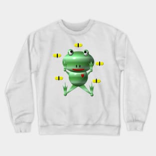 Cute Frog with Flies Crewneck Sweatshirt